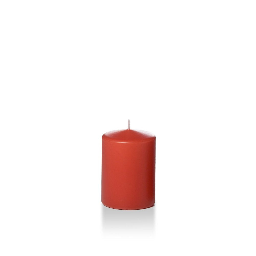 Yummi 3" x 4" Brick Round Pillar Candles - 3 per Pack