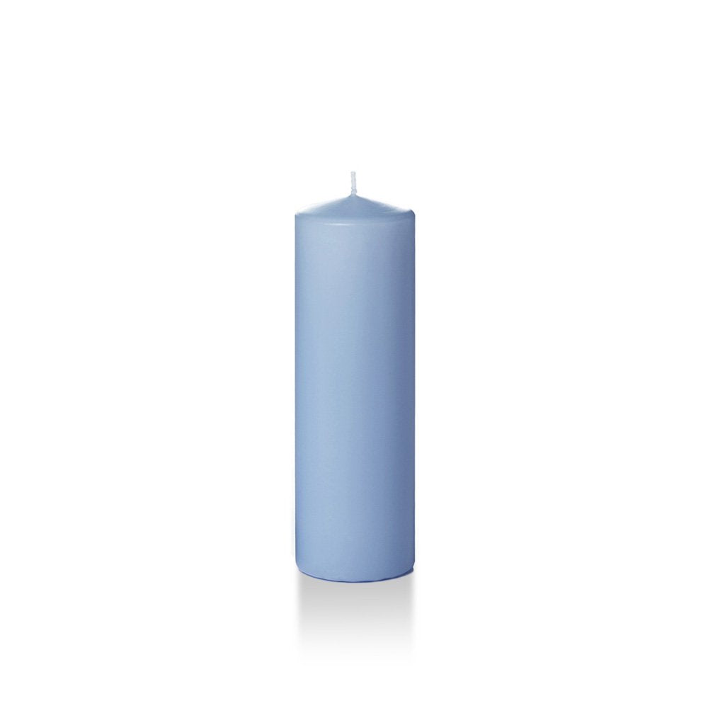 yummi 2.25" x 7" Periwinkle Blue Slim Round Pillar Candles - 4 per Pack
