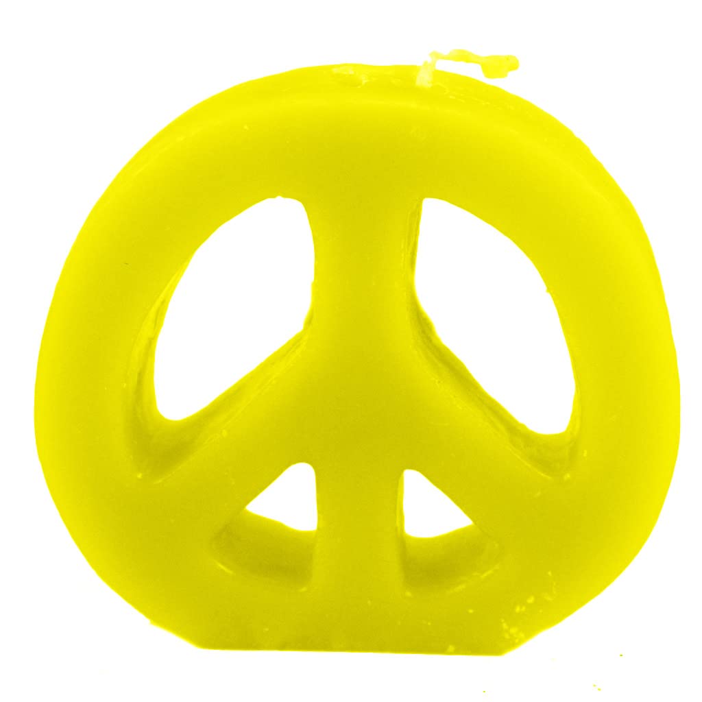 Candlestock Handmade Colorful Peace Sign Candle - Red - Yellow - Green - Blue - Lavender - Pink (Green)