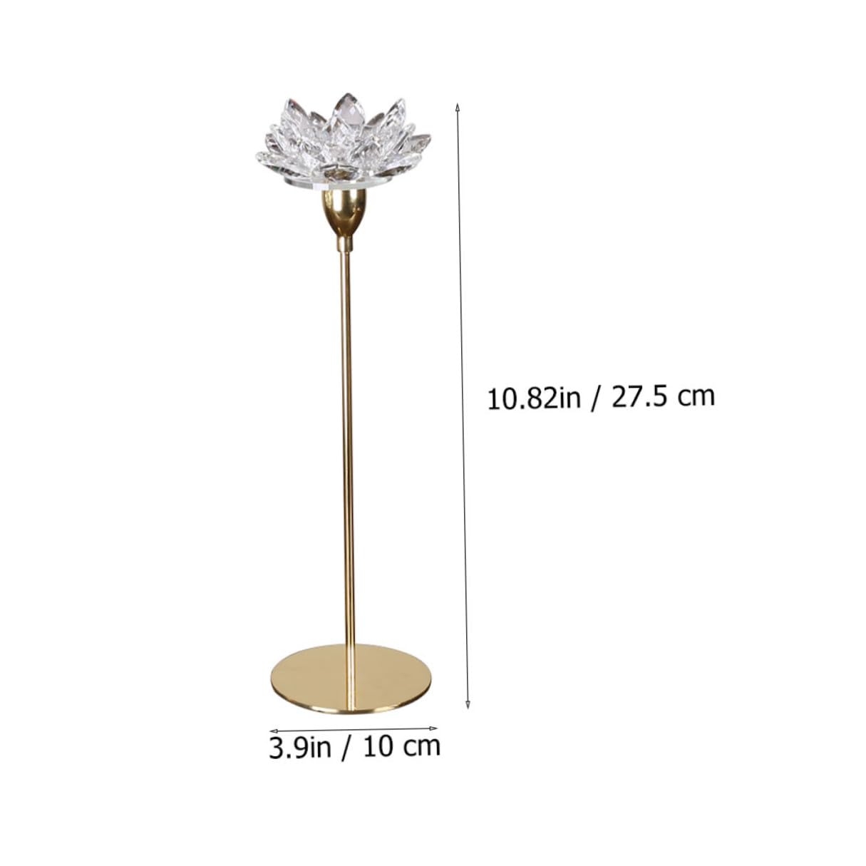 JOINPAYA Crystal Lotus Candlestick Holder Metal Candle Stand Small Gold Decorative Candle Stick for Wedding Dining Room Centerpiece