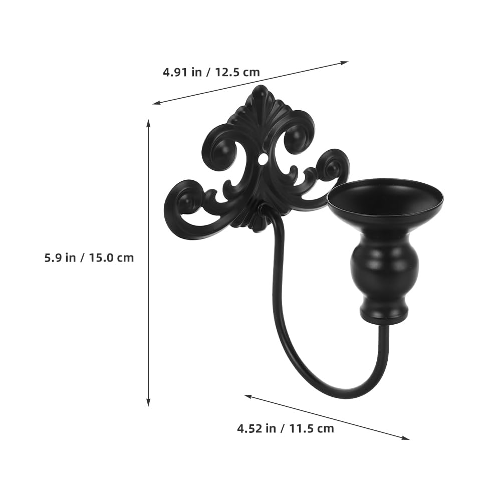 Amosfun Vintage Metal Wall Candle Holder 5.90x4.92x4.52In Iron Frame – Space-Saving for Small Apartments, Rustic Ambiance for Living Room Bedroom Dining Room