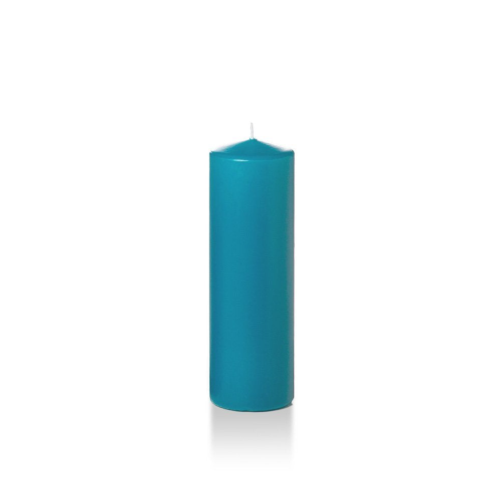 yummi 2.25" x 7" Turquoise Slim Round Pillar Candles - 4 per Pack