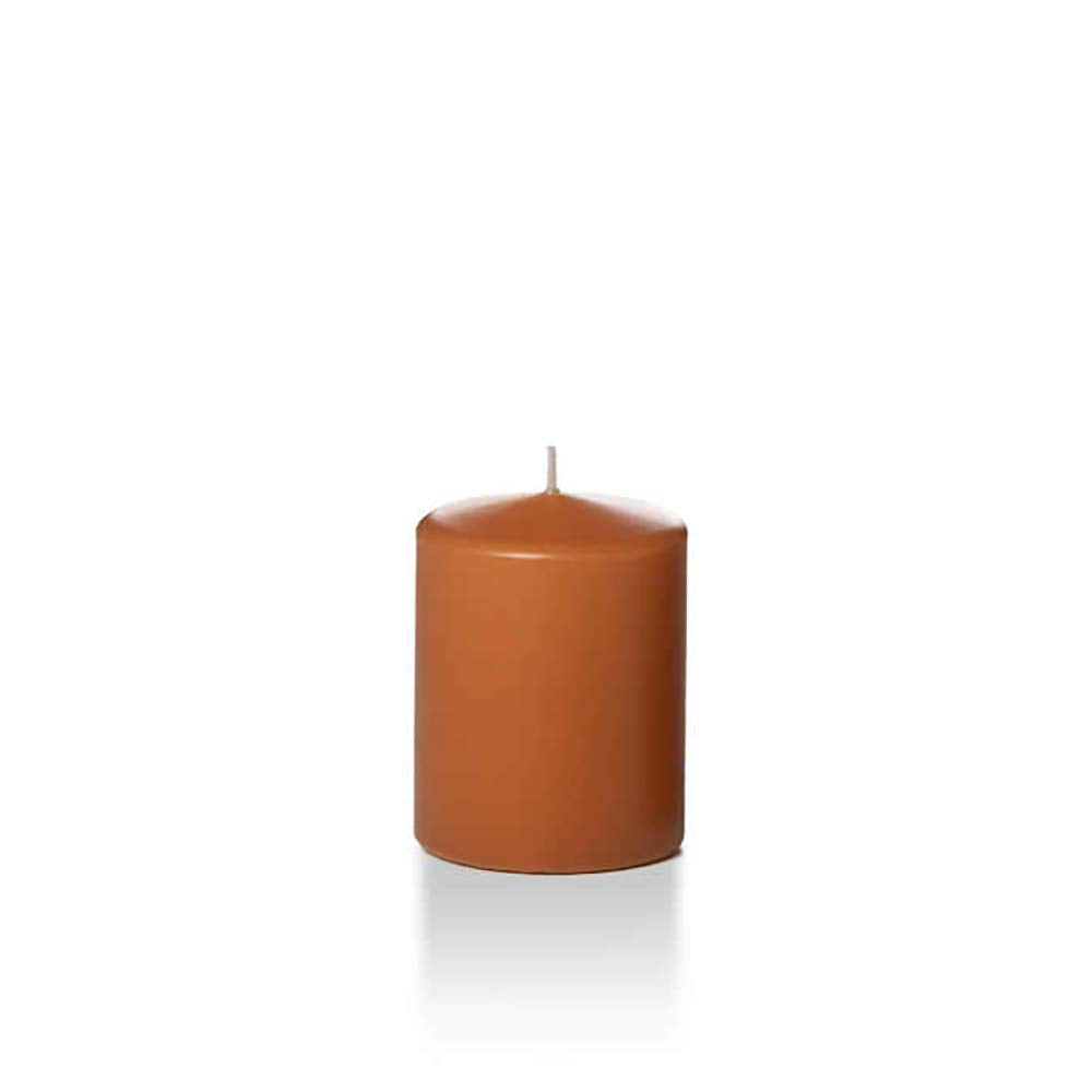Yummi 2.25" x 3" Toffee Slim Round Pillar Candles - 4 per pack