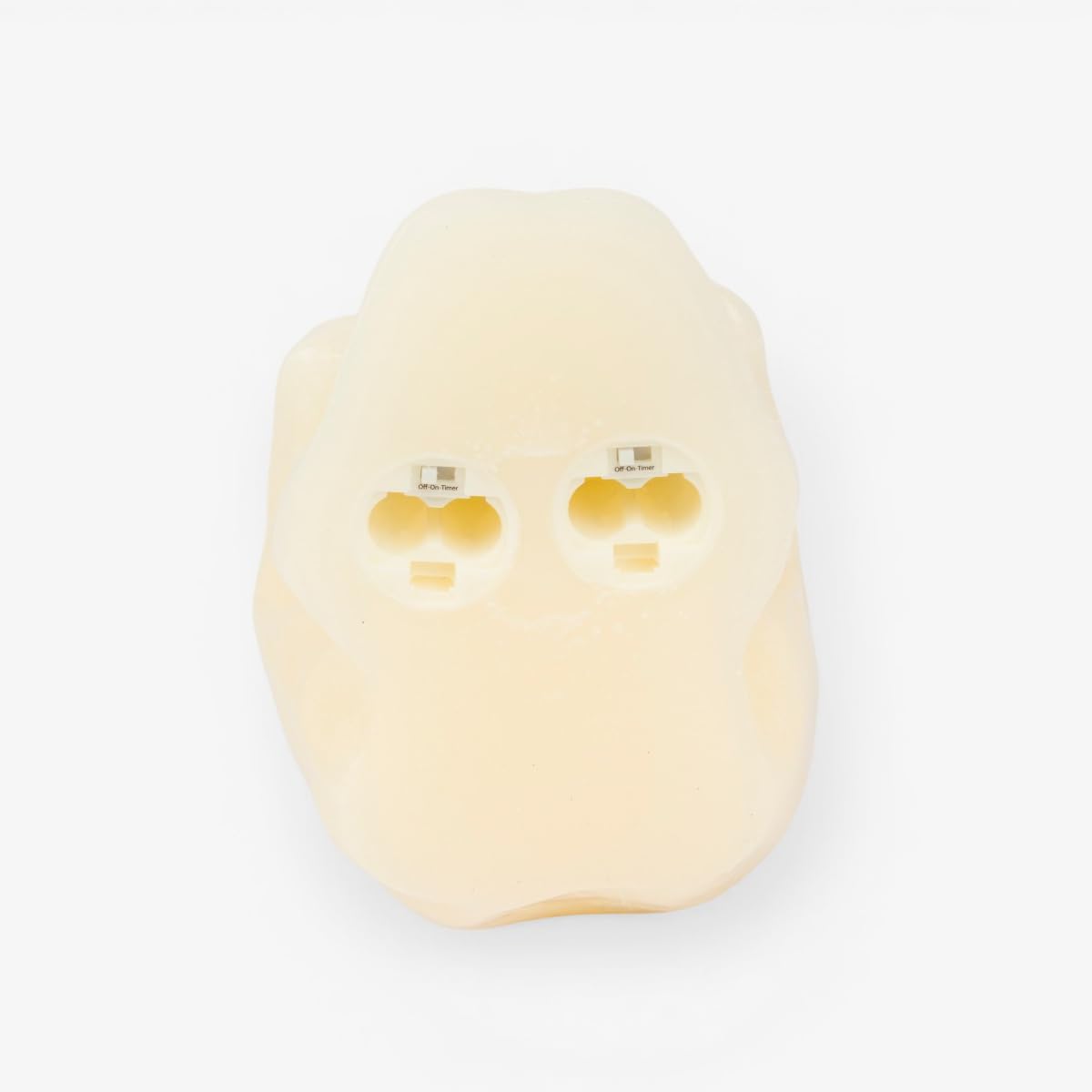 Luminara EXC COL Flameless Moving Flame Ivory Skeleton Skull with Dual Flames Figural Real Wax LED Candle, Unscented, Timer