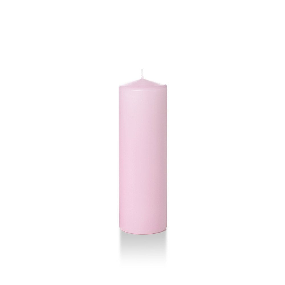 yummi 2.25" x 7" Blush Slim Round Pillar Candles - 4 per Pack