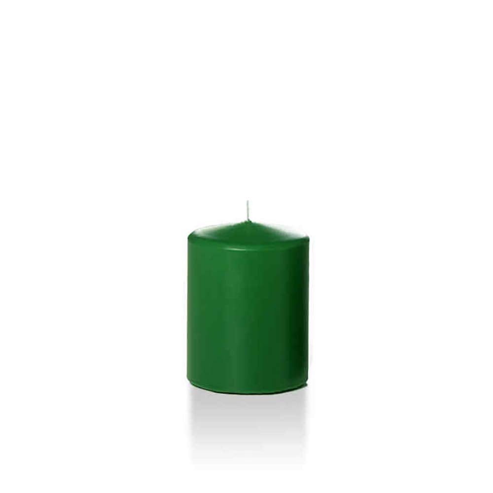 Yummi 2.25" x 3" Hunter Green Slim Round Pillar Candles - 4 per pack