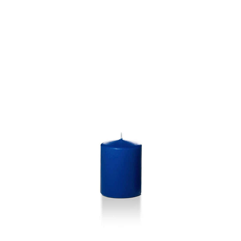yummi 2.25" x 3" Royal Blue Slim Round Pillar Candles - 4 per Pack