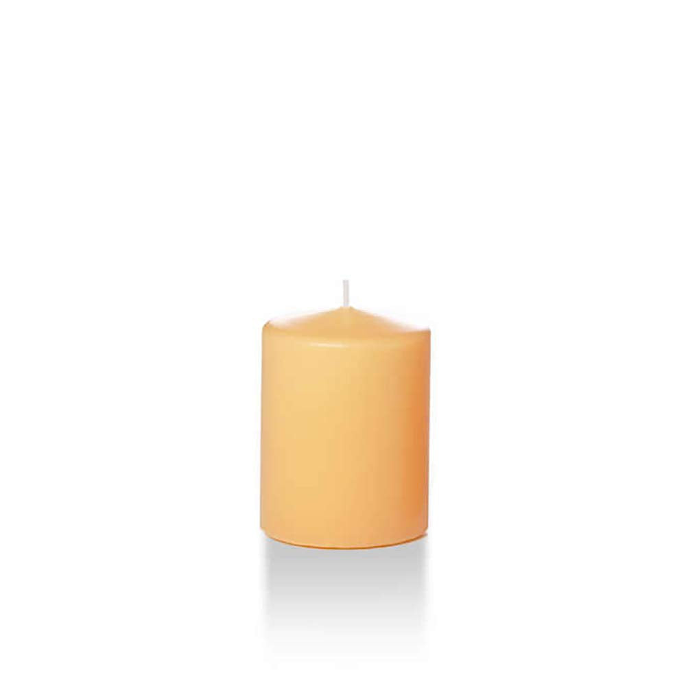 yummi 2.25" x 3" Caramel Slim Round Pillar Candles - 4 per Pack