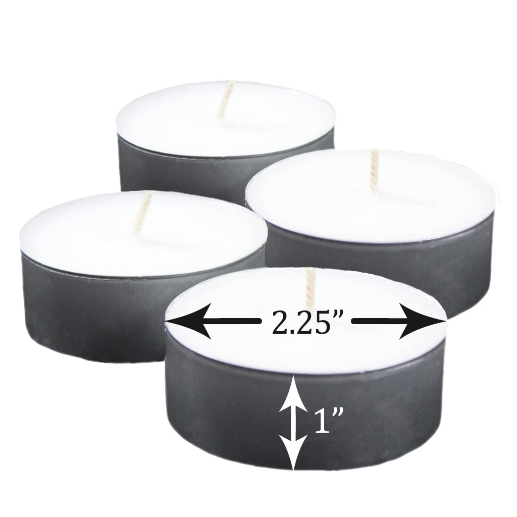 Utility Jumbo Unscented White Tea Light Candle - Set of 4 - Extra Large Tea Light Candle - Camping - Cooking - Emergency