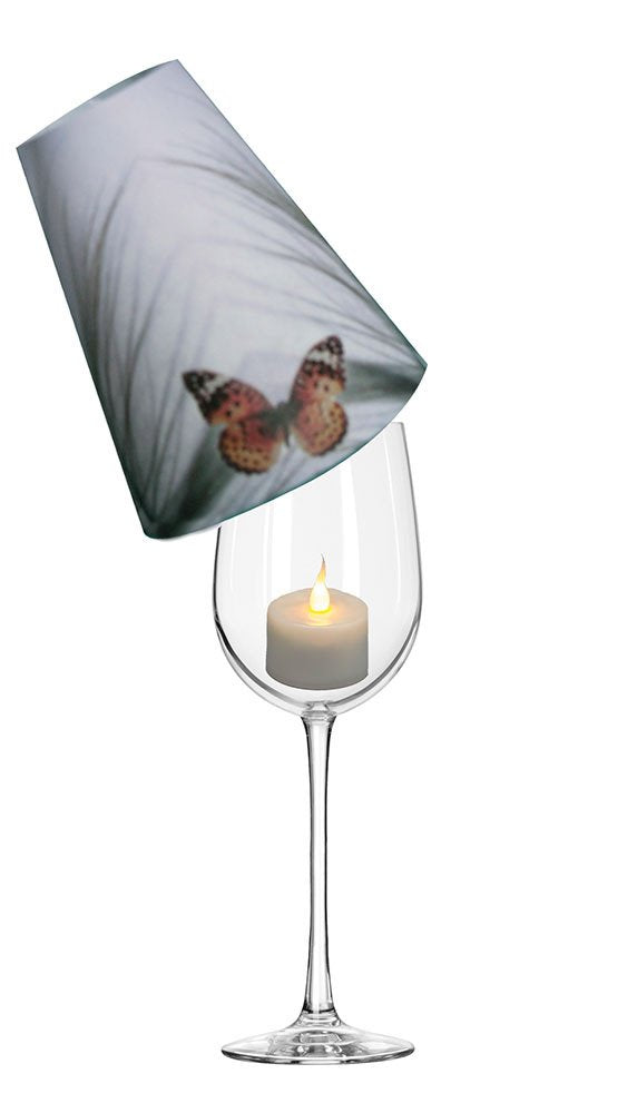 Royal Designs Vellum Tea Light Paper Wine Glass Lampshade, Orange Butterfly, Set of 20 (TLS-1004A-20)