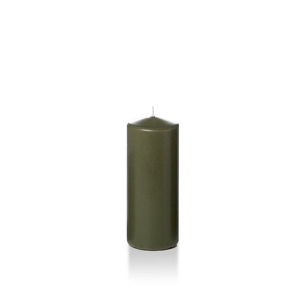 yummi 2.25" x 5" Olive Slim Round Pillar Candles - 4 per Pack