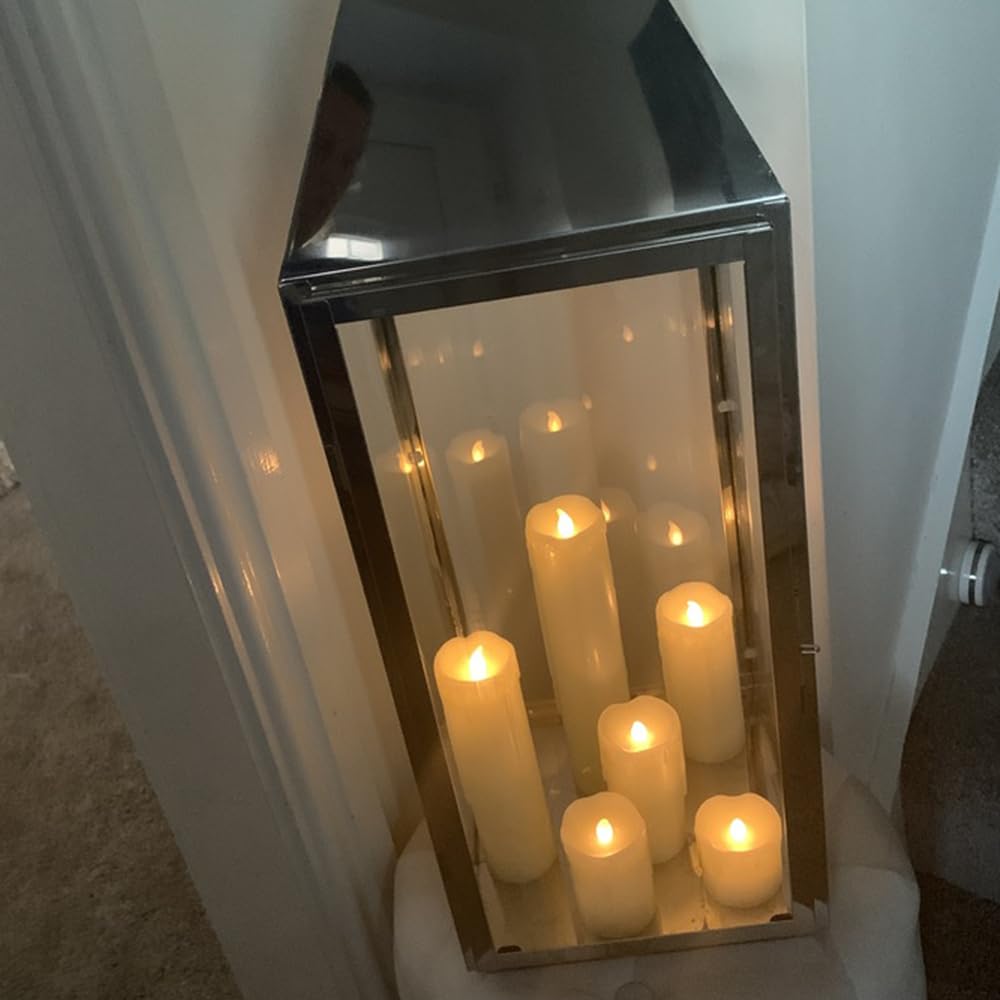 Eldnacele Flickering Flameless Candles with 6 Hour Timer Battery Operated (Battery Included) Dripping Real Wax LED Pillar Candles for Dinner Home Indoor Decor Christmas Holiday Decorations Set of 6