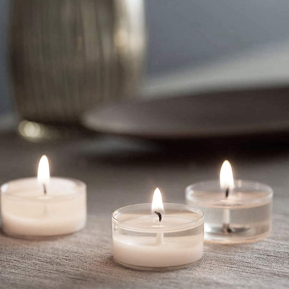 Spaas 24 Scented Clearlights, Tealights in Transparent Clear Cup, 4.5 Hours, Sensual Blush