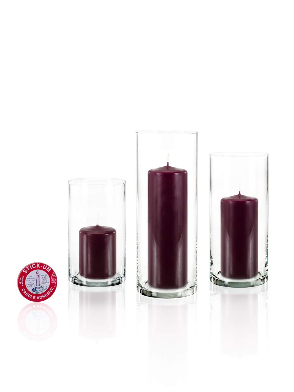 yummi Set of 12 Slim Pillars and Cylinder Vases - Magenta