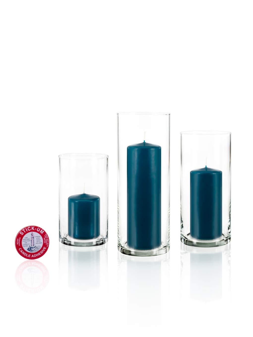 yummi Set of 12 Slim Pillars and Cylinder Vases - Sapphire