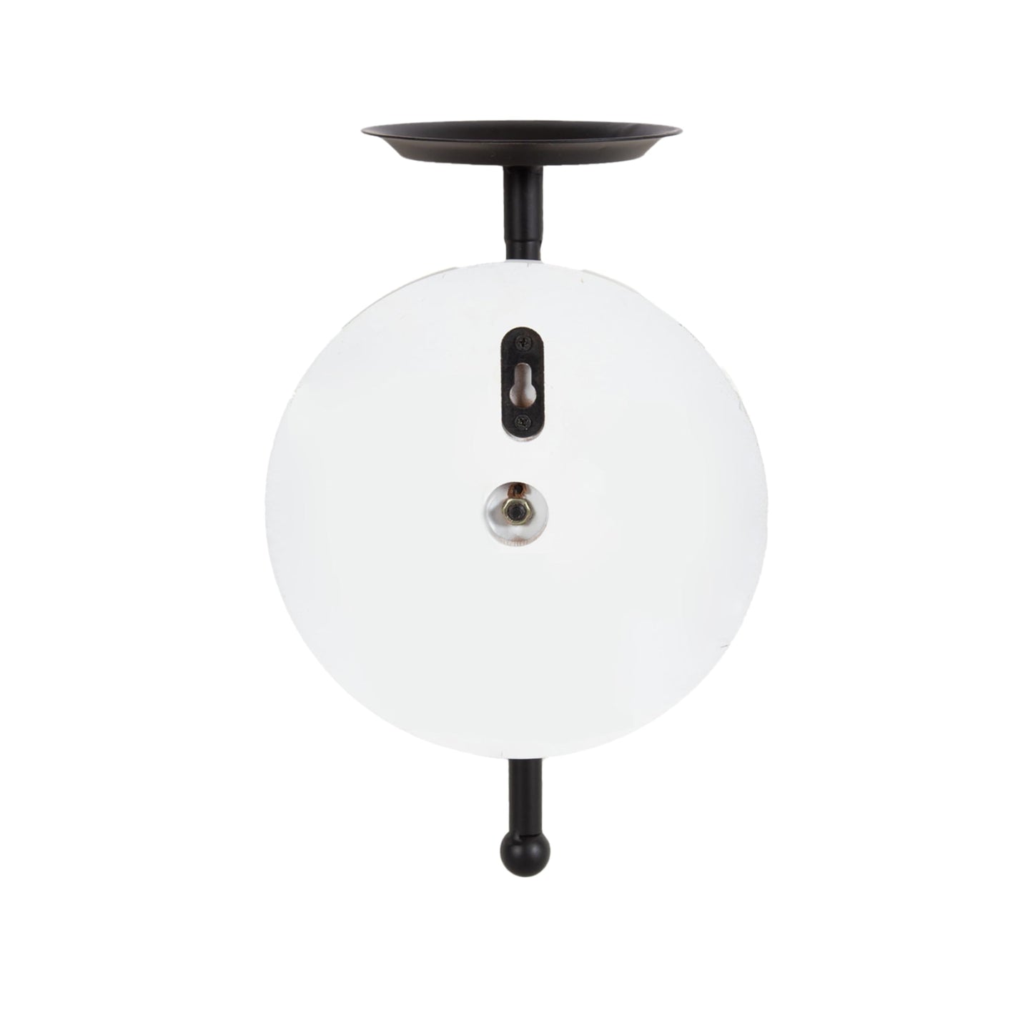 Kate and Laurel Letta Traditional Beaded Wall Sconce; 8 x 6 x 12; White and Black; Two-Tone Modern Coastal Wood and Metal Candle Holder for Flameless Candles