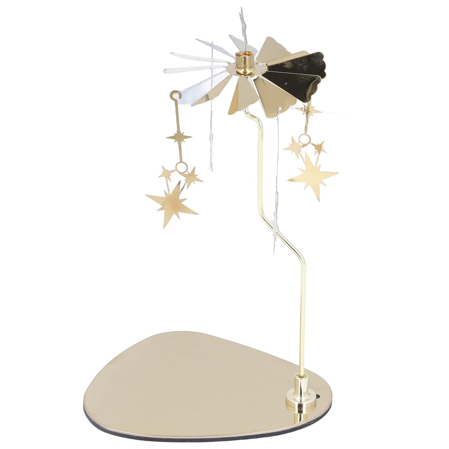 Candle Holder Round Triangle, Metal Wind Candlestick Carousel Candle Tea Light Holder for Home Decoration for Mom Women Wife (Gold Star (No Candle Cup))
