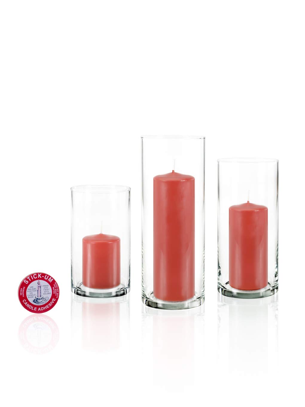 yummi Set of 36 Slim Pillars and Cylinder Vases - Brick
