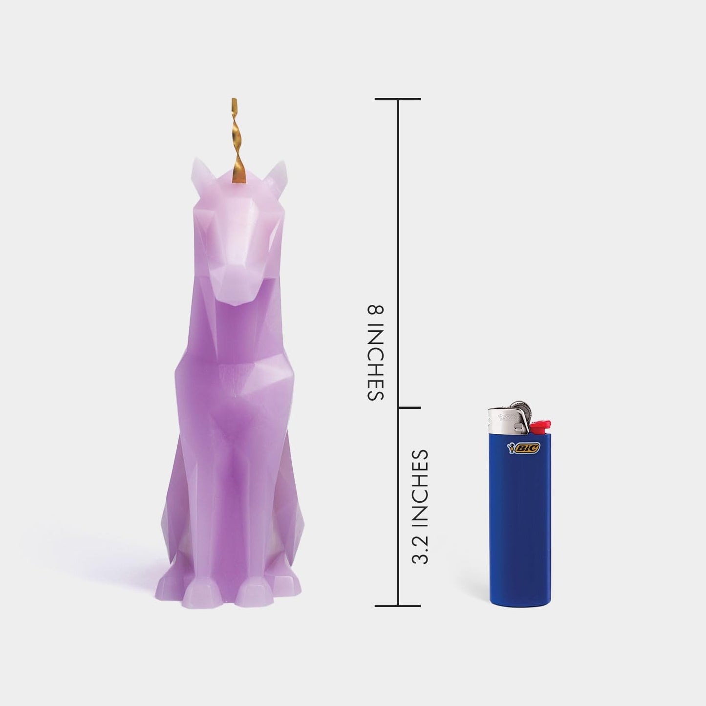 PyroPet Einar Unicorn Candle (Lilac) - The Original Candle with Metallic Skeleton | Icelandic Design Gift for Unicorn Lovers and Art Enthusiasts | 16-Hr Burn Time | Dimensions: 5.1x2.6x8 in
