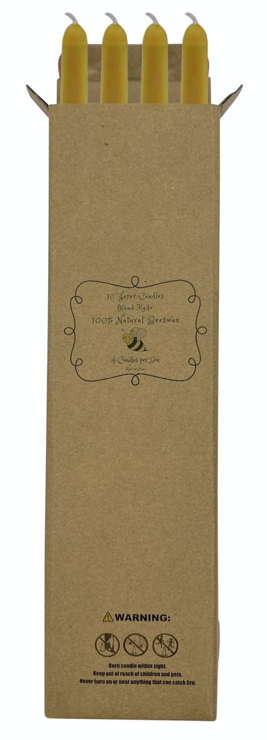 Set of Four 10"... 100% Beeswax Taper Candles