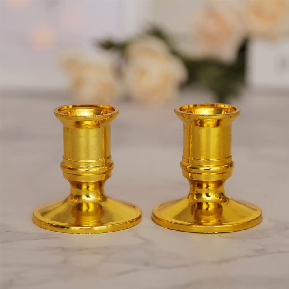CALIDAKA 20pcs Taper Candle Holders - Gold/Silver Pillar Candle Stand for Table Centerpiece, Wedding, Party Festival Decor