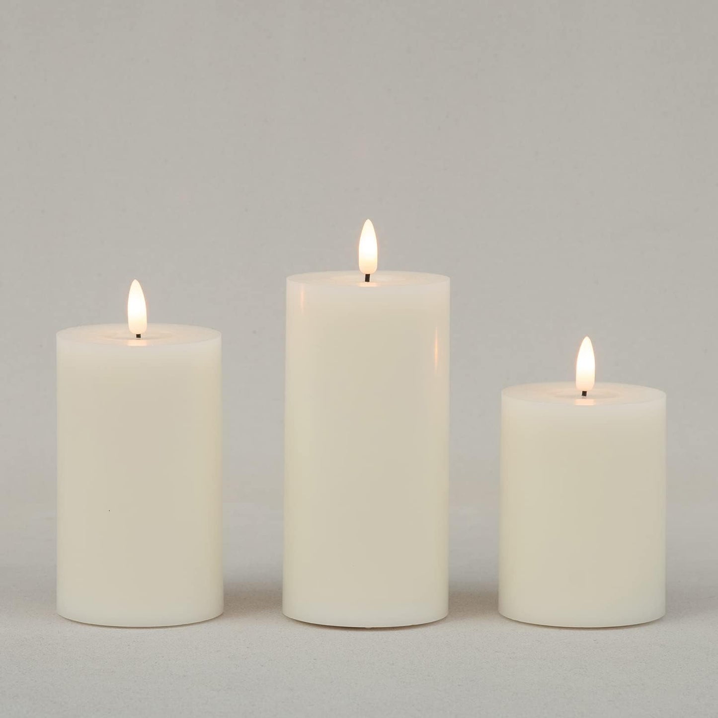 ANGELLOONG Flickering Flameless Candles with Remote, Real Wax Battery Operated Candles with Timer, Fake LED Pillar Candles for Wedding Holiday Farmhouse Home Decor, Ivory