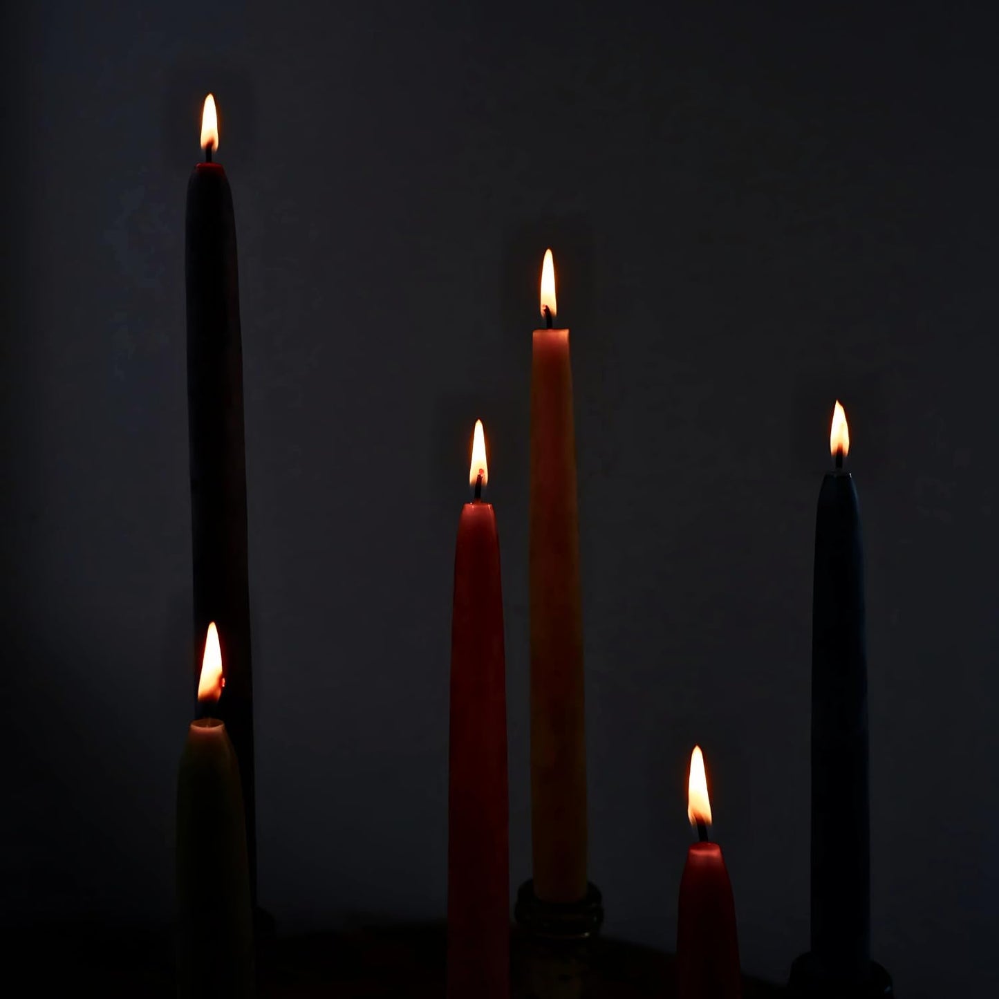 Candlestock Beeswax Taper Candles – Standard 7/8" Diameter, Pure 100% Natural USA Beeswax, Cotton Wick, Dripless, Long-Burning, Handmade in Woodstock, NY- 10 Inches - 1 Pair (2 Candles) - Rose Red