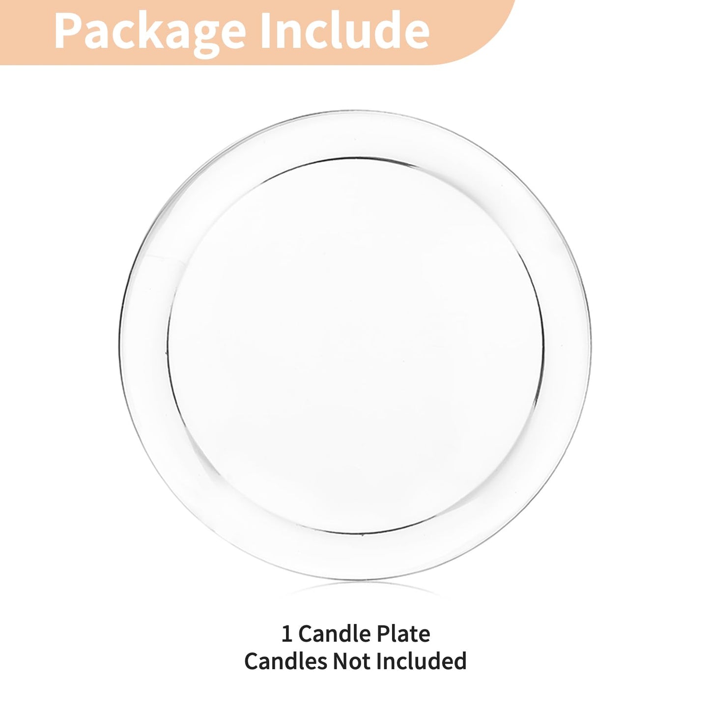 NUPTIO Glass Plate for Pillar Candles: 1pc 7" Clear 3 Wick Candle Tray - Round Village Candle Dish for Snack Jewelry Bathroom Dining Room Table Centerpieces Decor