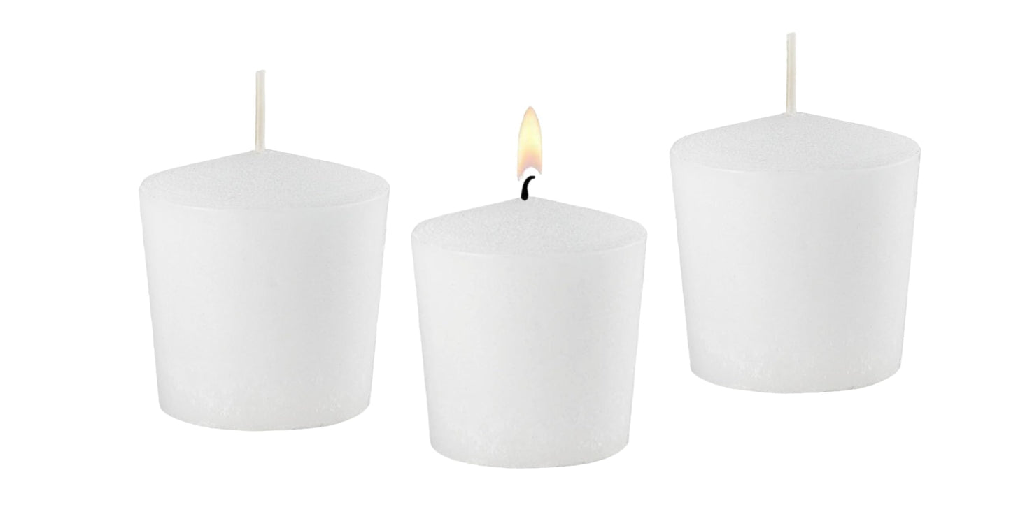 15 Hour Tapered Votives Unscented Premium - for Food Warmer, Church Candles, Home Decoration, Restaurant, Table Top Lights and Weddings (White, Tapered 15 Hour - Case of 144)