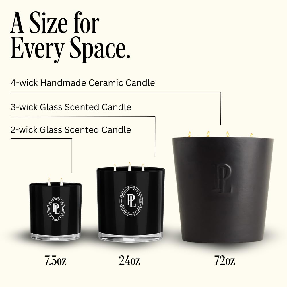 Preston Lane Highrise Extra Large 72oz Scented Candle – 4-Wick Non-Toxic Soy Candle, Hand-Poured in USA | Elegant Ceramic Vessel, Long-Burning Large Candle, Ideal Housewarming Gift & Bedroom Essential