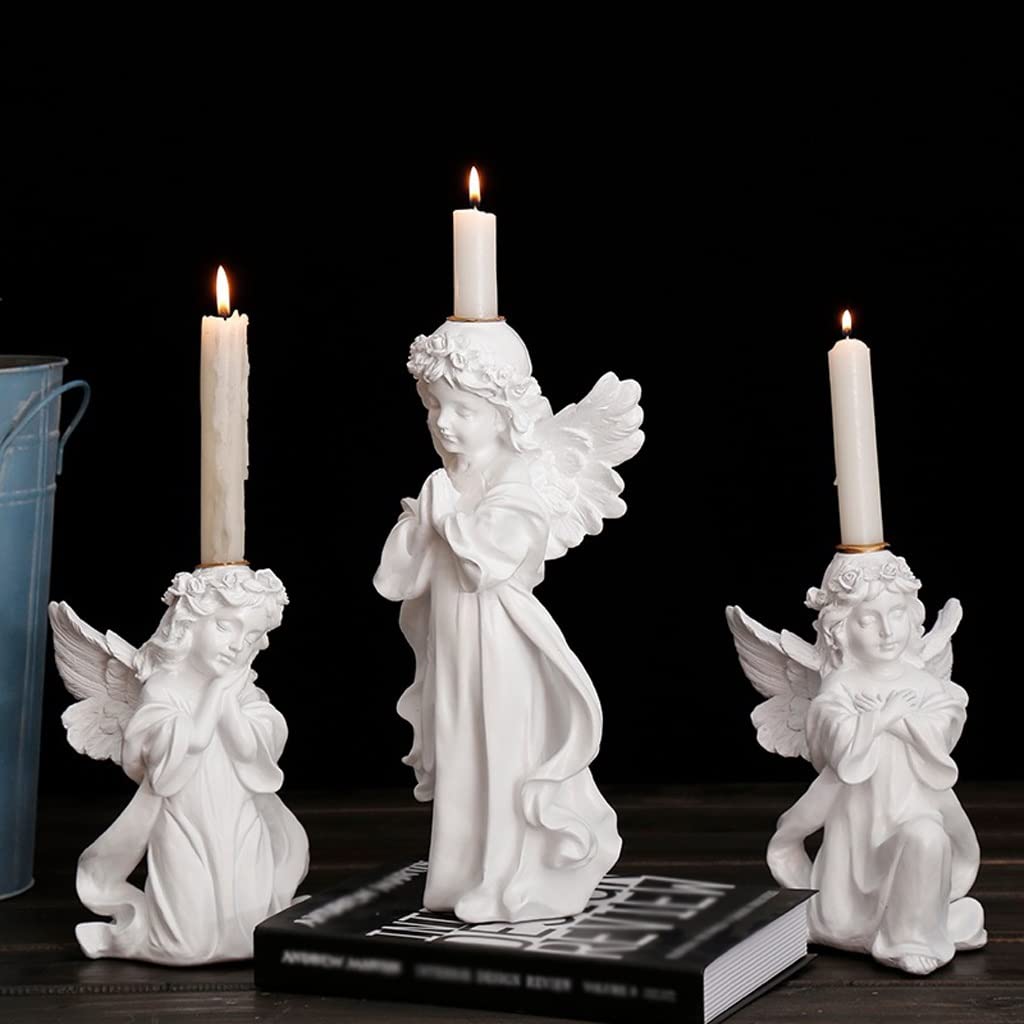 Candlestick Holders Retro Angel Candle Holder Romantic Candlelight Dinner Candle Holder Ornament Wedding Scene Arrangement Props Gift Decorations Candle Holders (Size : C)