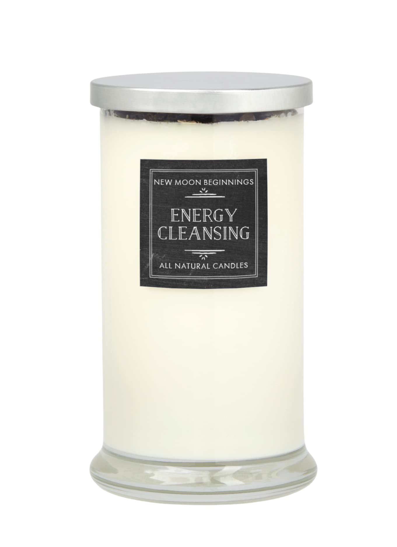 Energy Cleansing Candle by New Moon Beginnings - Crystal & Herb Candles - Protection Candles - All Natural Soy Candle - Lavender Sage Cedar