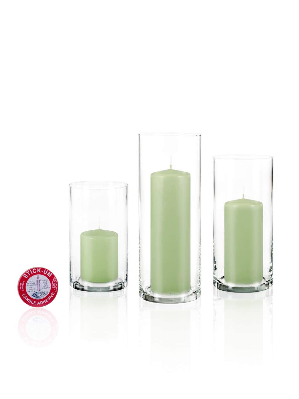 yummi Set of 36 Slim Pillars and Cylinder Vases - Mint