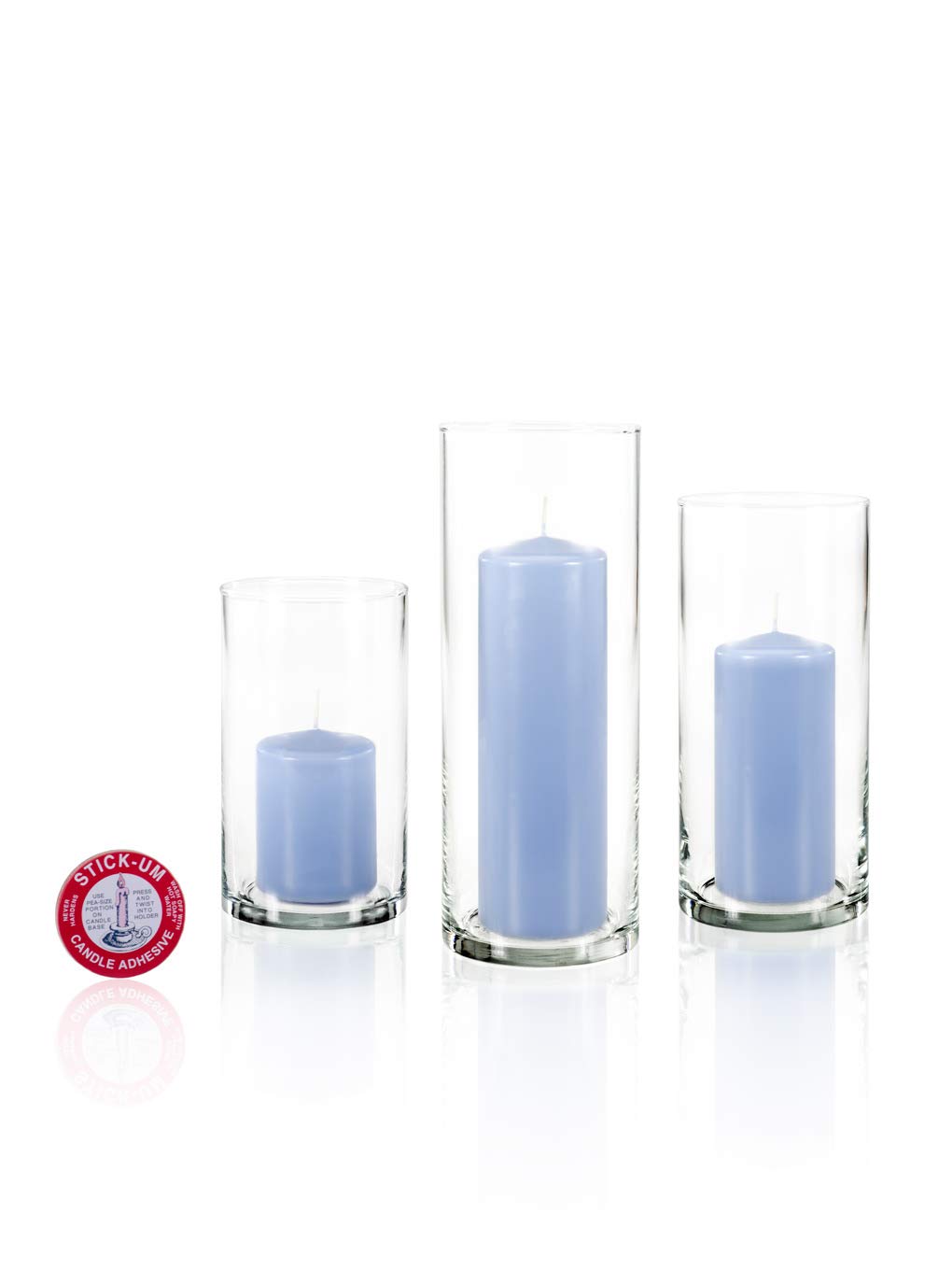 yummi Set of 36 Slim Pillars and Cylinder Vases - Periwinkle Blue