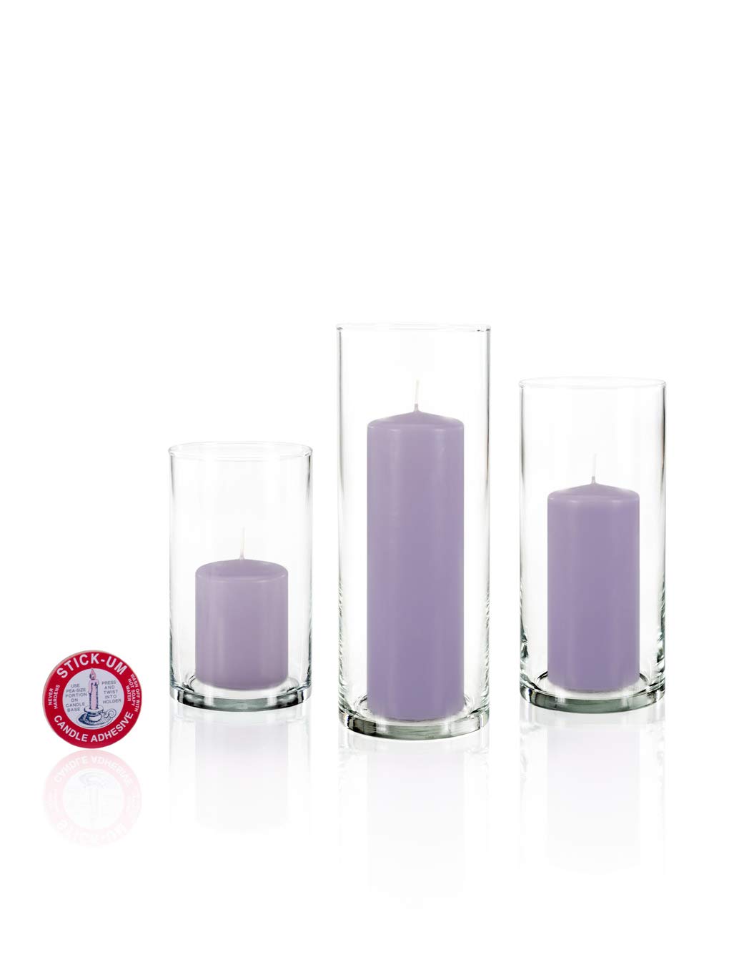 yummi Set of 36 Slim Pillars and Cylinder Vases - Lavender