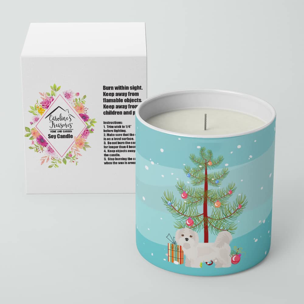 Caroline's Treasures CK3467CDL KYI-Leo Christmas Tree 10 oz Decorative Soy Candle Nature Soy Wax Essential Oil Home Decor Ideal for Bedroom Kitchen Bath Office Gift, 10 oz