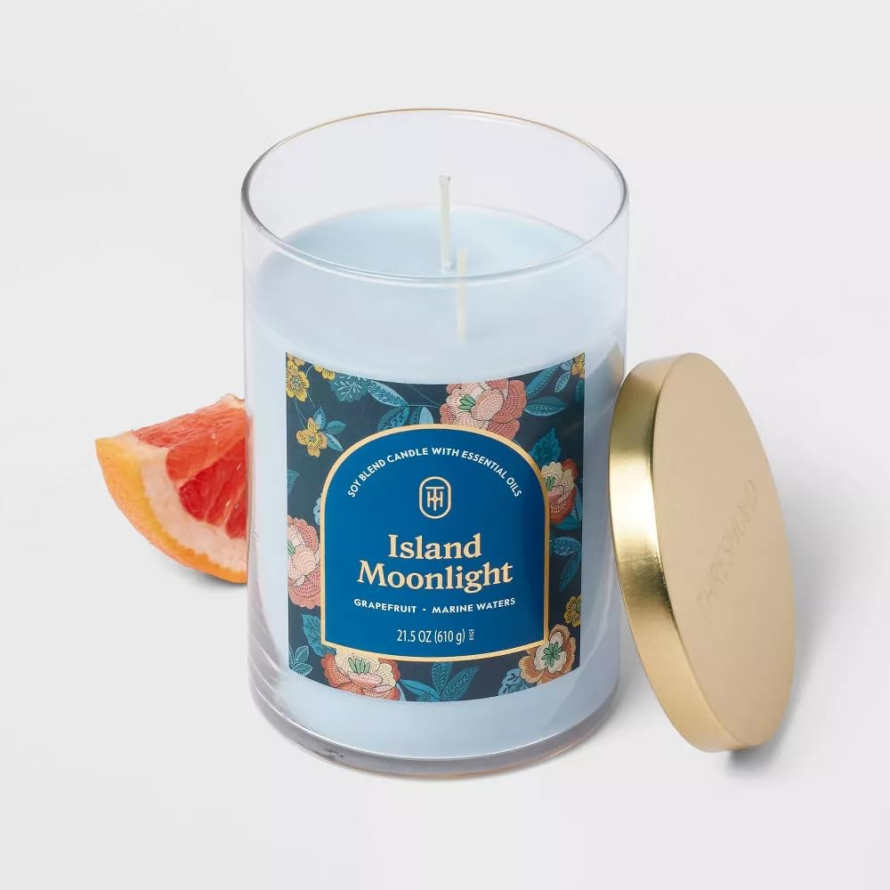 Threshold 2-Wick Lidded Glass Jar Candle (21.5oz, Island Moonlight)