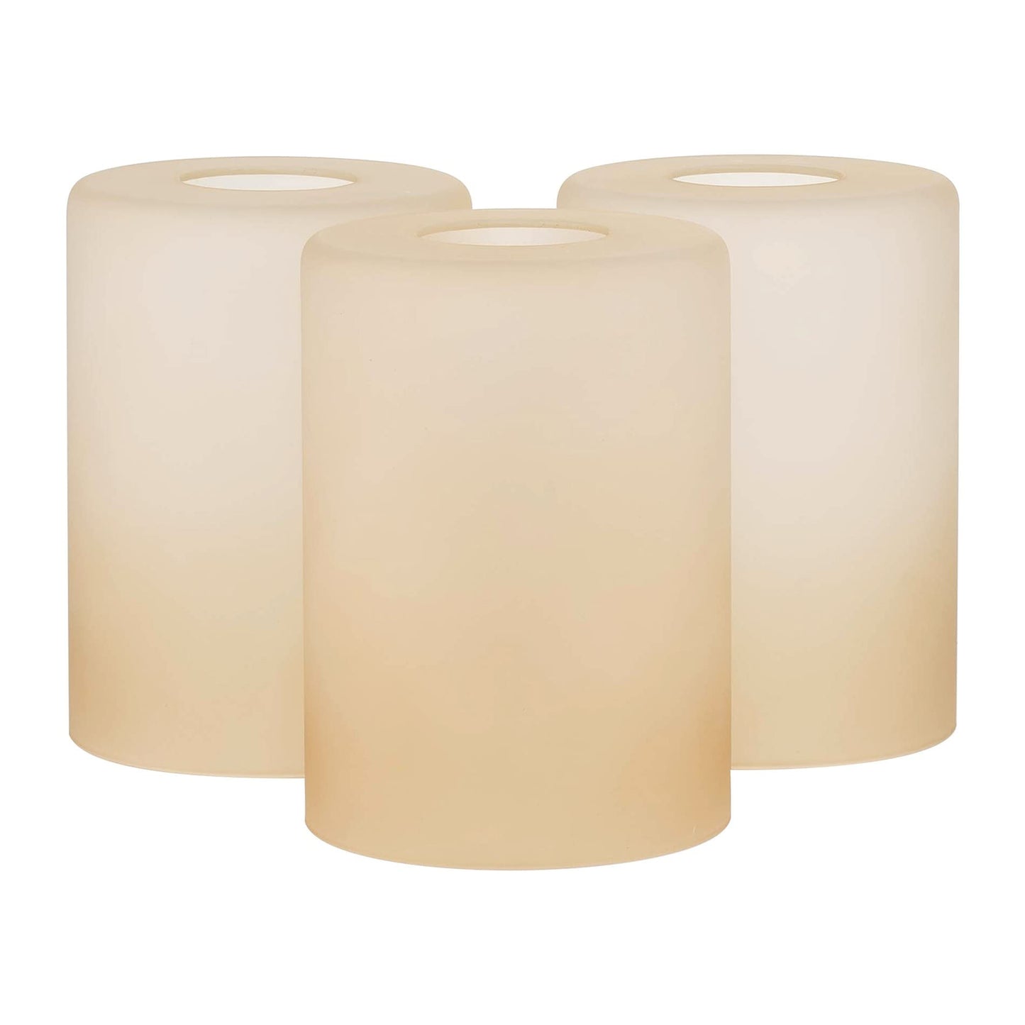 Kira Home Villa 6" Pendant Light Glass Shade Replacement w/Amber Cylinder Design (Set of 3), Bathroom Vanity Light & Chandelier Glass Upgrade, 6" x 4", Fits Threaded Medium Base Sockets