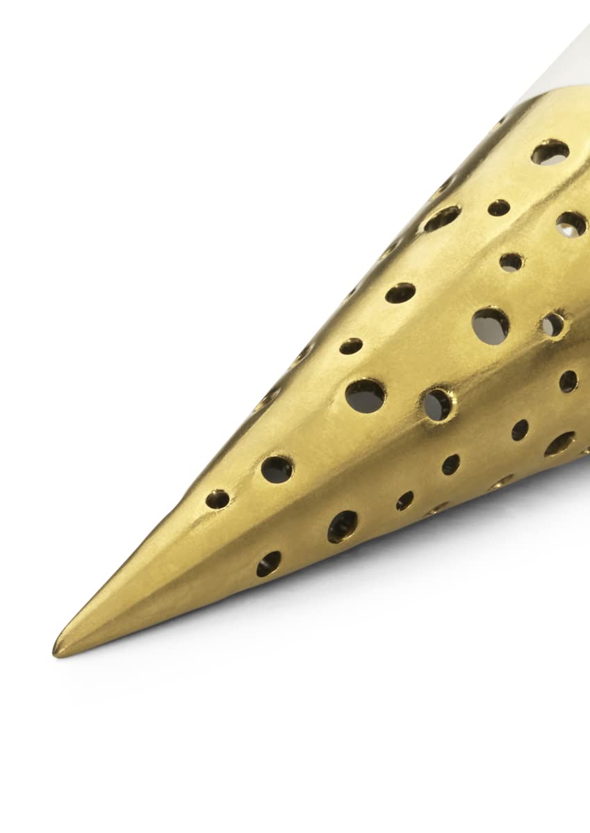 Kahler Nobili Hanging Cone | Satin Gold Bone China | 7.1 Inches Tall