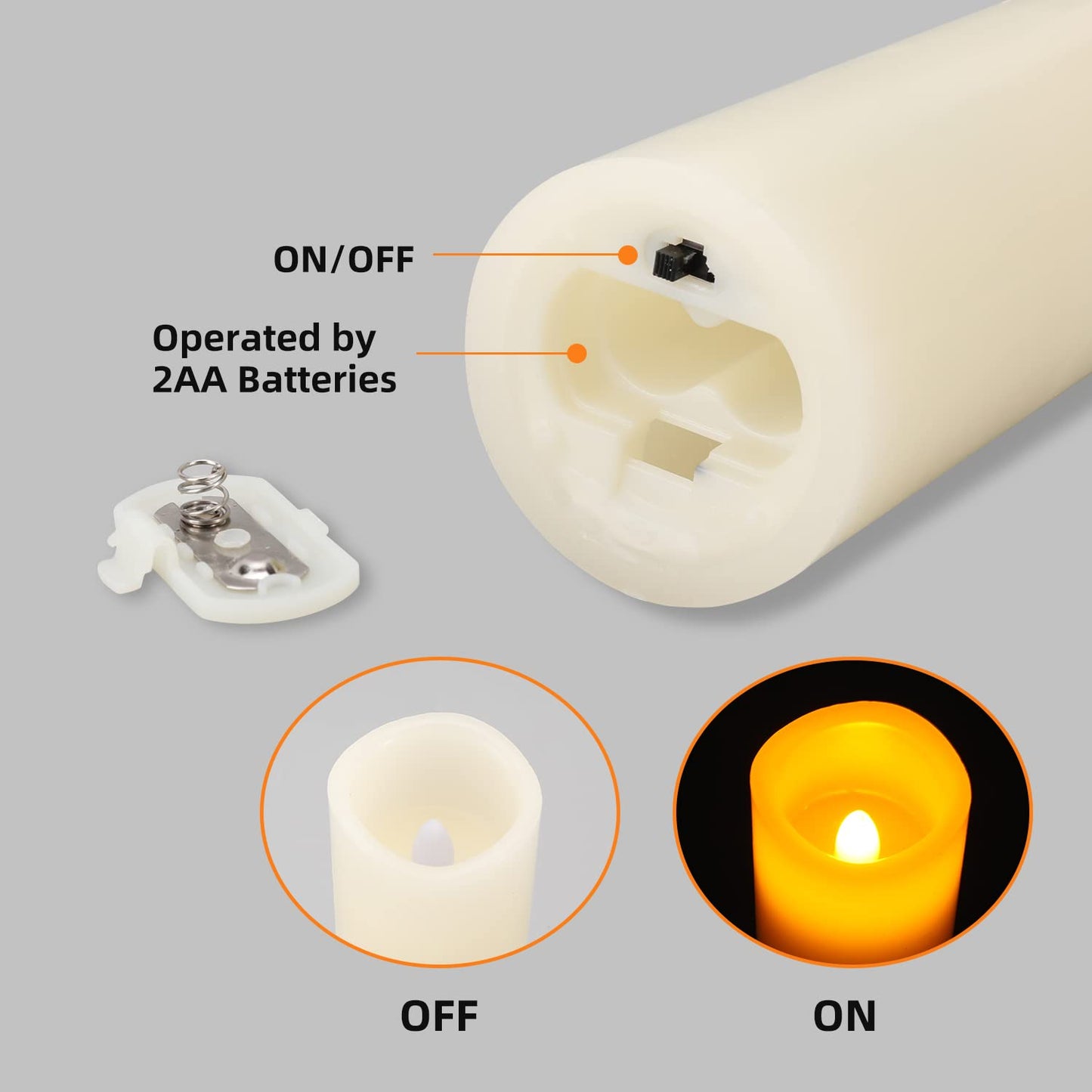Biyanuo Flameless Battery Operated Led Candles-Set of 9(H 4" 5" 6" 7" 8" 9" x D 2.2") Real Wax Flickering Pillar LED Electric Candles with 10-Key Remote and 24 Hours Timer Ivory