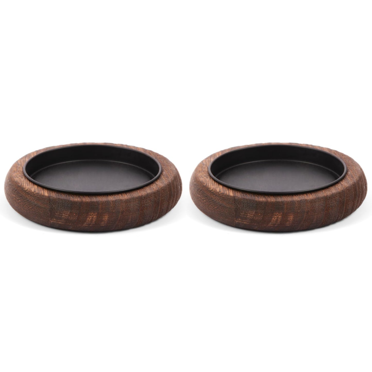 Hatway Wood Candle Holder Farmhouse Decor Wooden Pillar Candles Tray for Table Centerpiece Small Decorative Tray Riser Round Wooden Plate Pedestal Stand for Coffee Table for Christmas Decor Mu-2