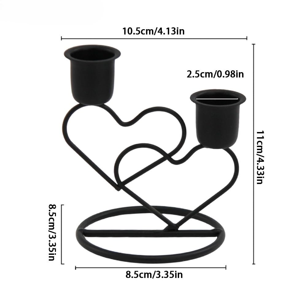 Metal Heart Candlestick Holders for Valentines Decor Taper Candle Holders Table Centerpieces for Romantic Wedding Party Girl's Room Decor