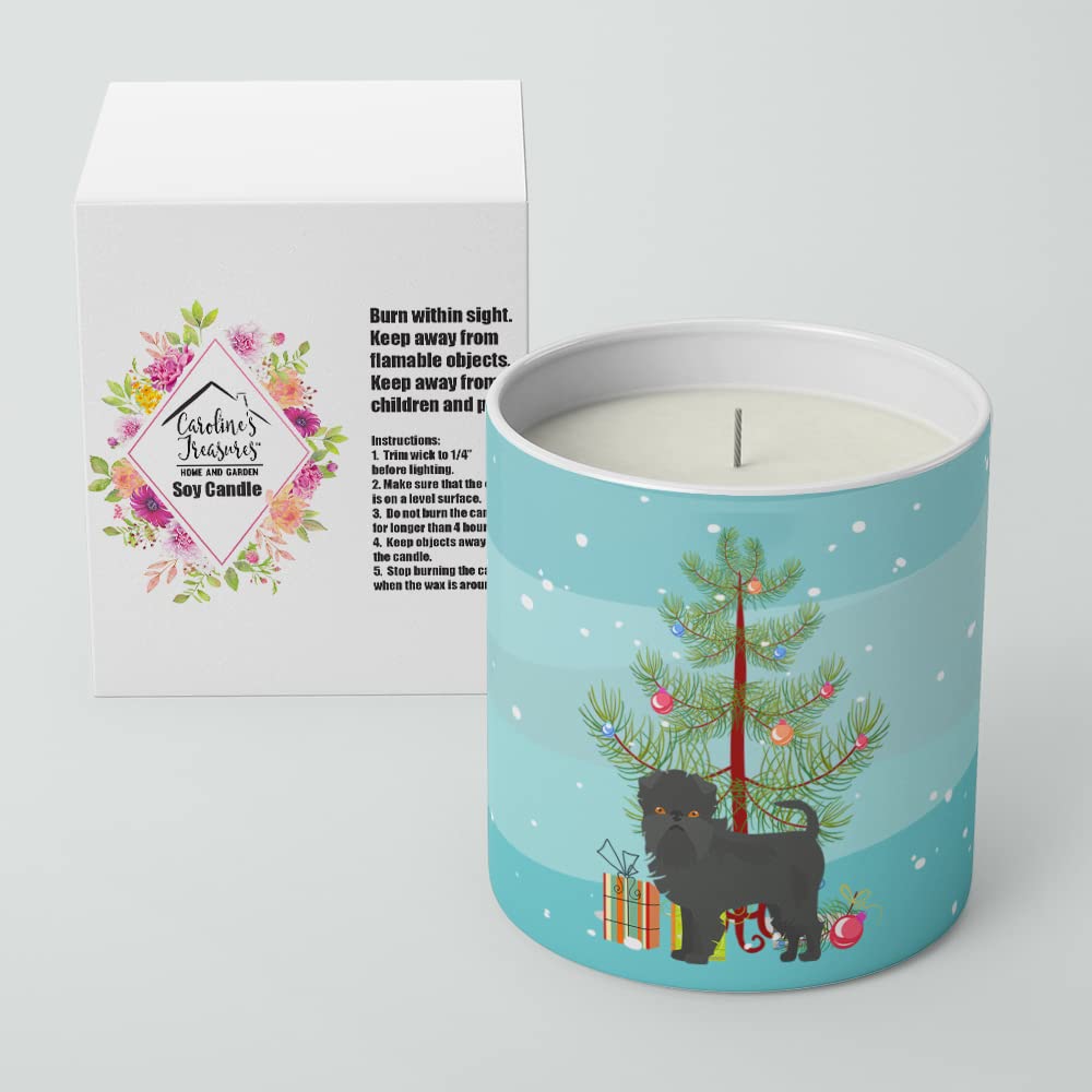 Caroline's Treasures CK3440CDL Affenpinscher Christmas Tree 10 oz Decorative Soy Candle Nature Soy Wax Essential Oil Home Decor Ideal for Bedroom Kitchen Bath Office Gift, 10 oz