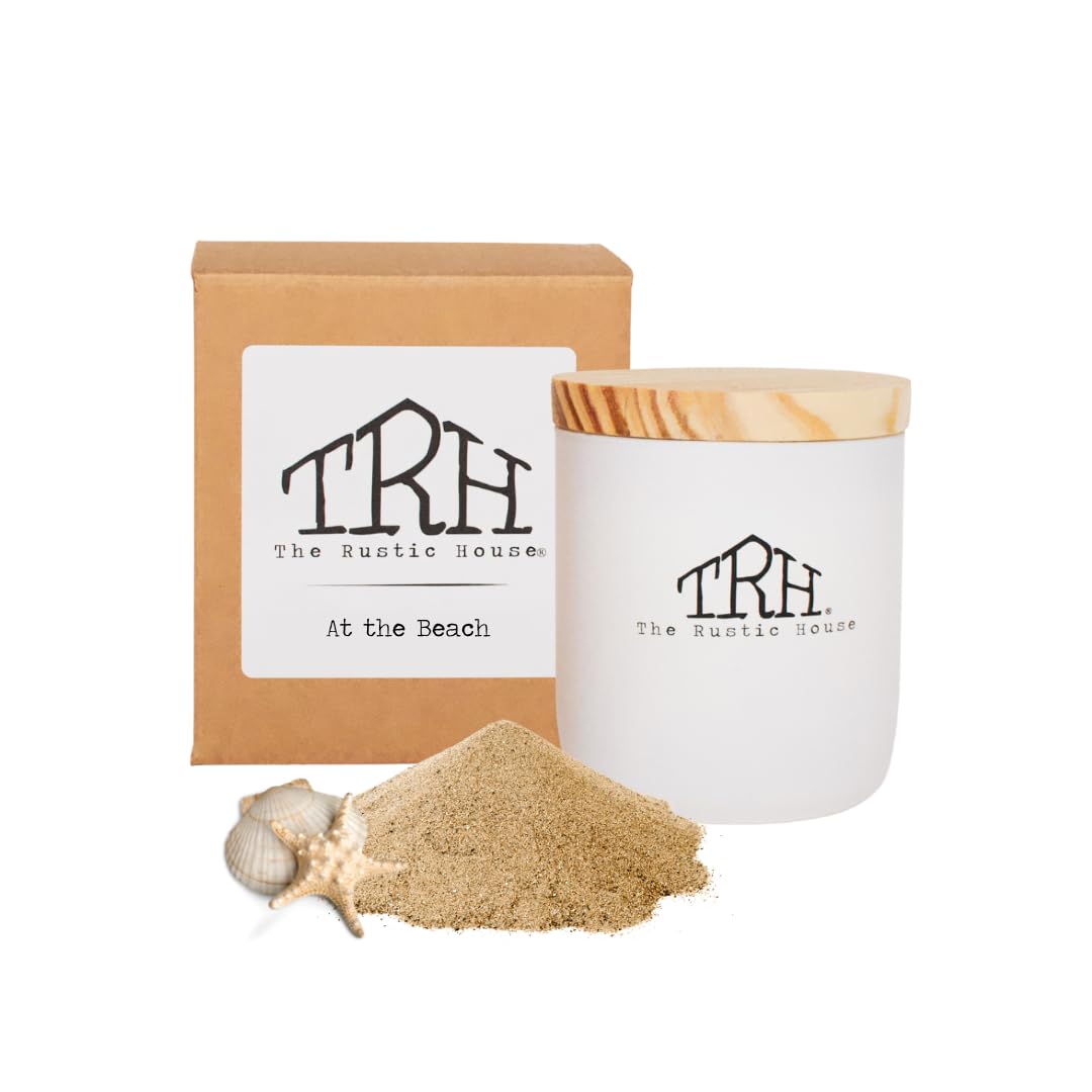 The Rustic House Soy Wax Scented Candle | Fresh & Clean Fragrance | Long Burning, Non-Toxic, Hand Poured Home Fragrance (at The Beach)