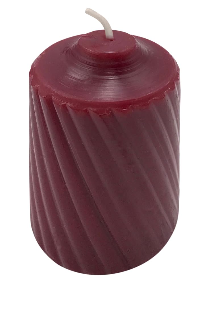 15 Hour Lightly Scented Votive Candles with a Textured Surface 19 Candles Per Box Made in The USA (Burgundy/Mulberry Scent)