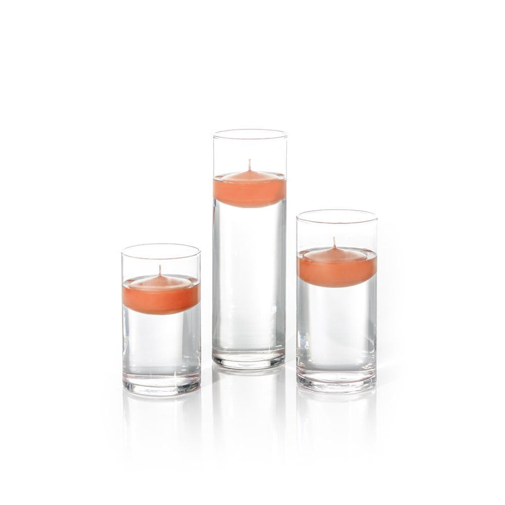 yummi Set of 18 Floating Candles and Cylinder Vases - Sienna