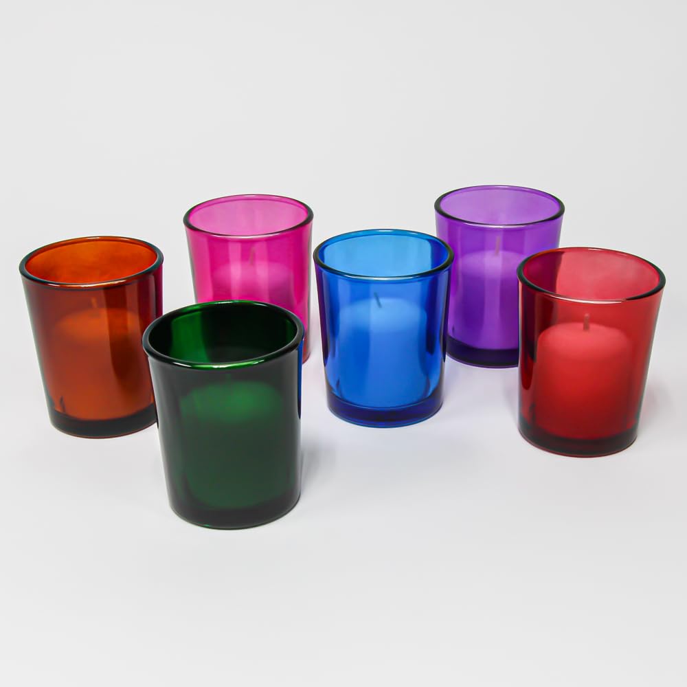 Set of 12 Blue Colored Eastland Glass Votive Candle Holders