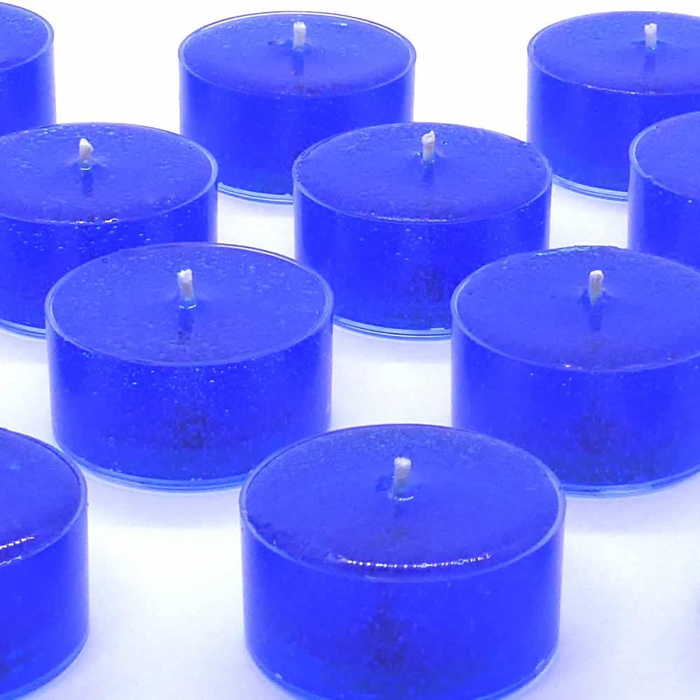4 Pack Unscented Royal Blue Colored Mineral Oil Based Tea Lights Candles for Weddings Special Events The Gel Candle Company™