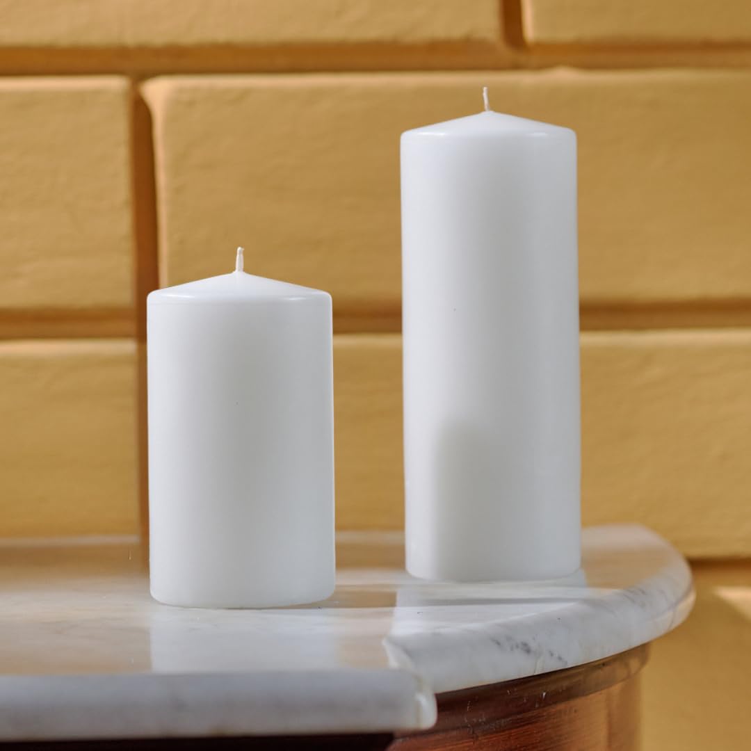 Simply Soson 2.5x6 inch White Pillar Candles, White Candle, Set of 6 Pillar Candles Bulk 2.5x6, Emergency Tall Candle, Wax Candle, Unscented Candles, Candle Pack Cone Tip Pillar