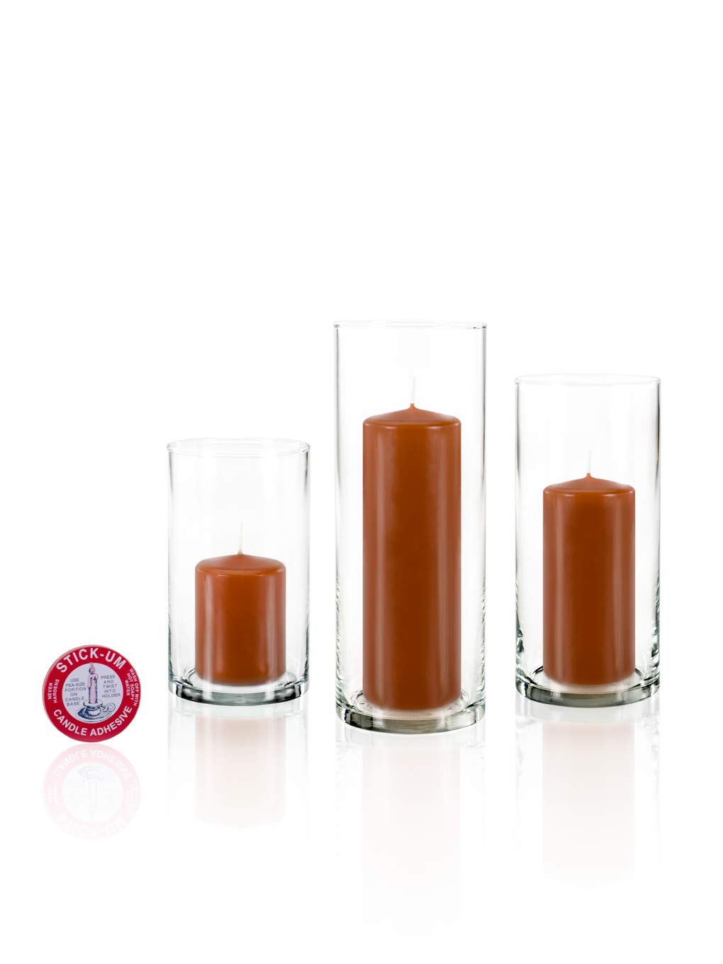 yummi Set of 36 Slim Pillars and Cylinder Vases - Toffee